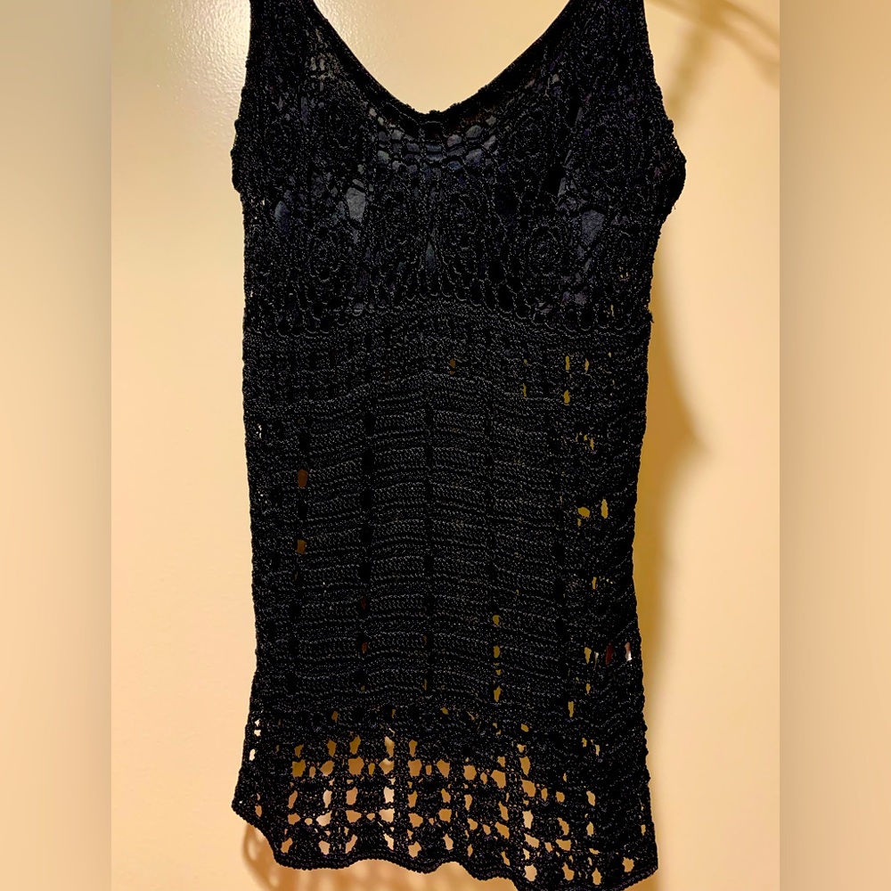 Barami black crochet tank XS